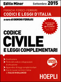 9788820365875 - Codice civile e leggi complementari 2015. Ediz. minor