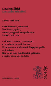 9788833440880 - Algoritmi lirici