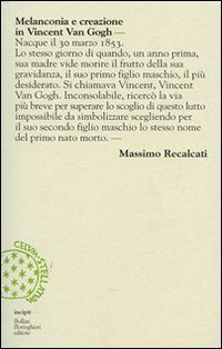 9788833919836 - Melanconia e creazione in Vincent Van Gogh