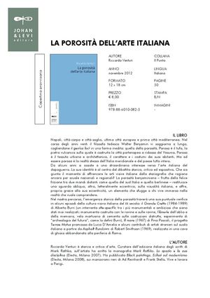 9788860100825 - La porosità dell'arte italiana