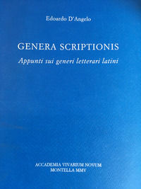 9788887637526 - Genera scriptionis. Appunti sui generi letterari latini
