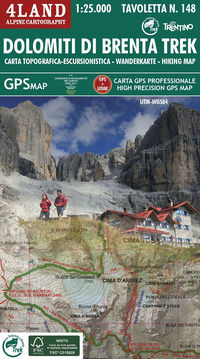 9788889823330 - Dolomiti di Brenta trek. Carta topografica-escursionistica. Ediz. italiana, inglese e tedesca