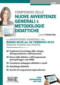 9788891409843 - Compendio delle nuove avvertenze generali e metodologie didattiche