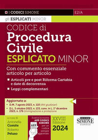 9788891437365 - Codice di procedura civile esplicato. Con commento essenziale articolo per articolo. Articoli pre e post Riforma Cartabi