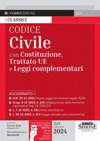 9788891437884 - Codice civile. Con Costituzione, Trattato UE e leggi complementari. Con aggiornamento online