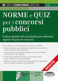 9788891438225 - Norme e quiz per i concorsi pubblici. Lettura guidata dei principali provvedimenti oggetto di quiz nei concorsi. Con agg