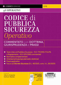 9788891442970 - Codice di pubblica sicurezza operativo. Commentato con dottrina e giurisprudenza