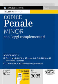 9788891443335 - Codice penale minor. Con leggi complementari. Con App Codici Simone per un codice sempre aggiornato