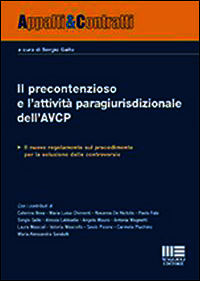 9788891605207 - Il precontenzioso e l'attività paragiurisdizionale dell'AVCP