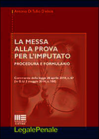 9788891605849 - La messa alla prova per l'imputato