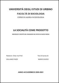 9788892601277 - La socialità come prodotto