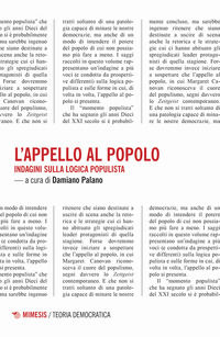 9791222308463 - L'appello al popolo. Indagini sulla logica populista
